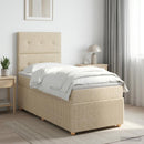 vidaXL Boxspring ágy matraccal Krémszínű 100 x 200 cm Szövet