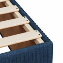 vidaXL Boxspring ágy matraccal fejtámlával Kék 80 x 200 cm Szövet