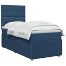 vidaXL Boxspring ágy matraccal fejtámlával Kék 80 x 200 cm Szövet