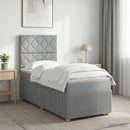 vidaXL Boxspring ágy matraccal Világosszürke 90 x 200 cm Szövet