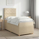 vidaXL Boxspring ágy matraccal Krémszínű 90 x 200 cm Szövet