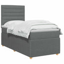 vidaXL Boxspring ágy matraccal Sötétszürke 90 x 190 cm Szövet