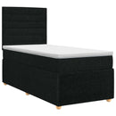 vidaXL Boxspring ágy matraccal fejtámlával Fekete 90 x 190 cm Szövet