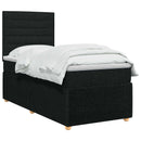 vidaXL Boxspring ágy matraccal fejtámlával Fekete 90 x 190 cm Szövet