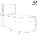 vidaXL Boxspring ágy matraccal fejtámlával Fekete 90 x 190 cm Szövet