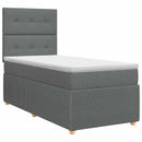 vidaXL Boxspring ágy matraccal Sötétszürke 90 x 190 cm Szövet