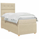 vidaXL Boxspring ágy matraccal Krémszínű 90 x 190 cm Szövet