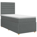vidaXL Boxspring ágy matraccal Sötétszürke 90 x 200 cm Szövet