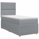 vidaXL Boxspring ágy matraccal Világosszürke 90 x 200 cm Szövet