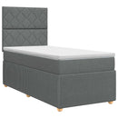 vidaXL Boxspring ágy matraccal Sötétszürke 90 x 200 cm Szövet