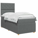 vidaXL Boxspring ágy matraccal Sötétszürke 90 x 200 cm Szövet