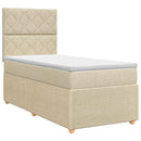 vidaXL Boxspring ágy matraccal Krémszínű 90 x 200 cm Szövet