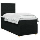 vidaXL Boxspring ágy matraccal fejtámlával Fekete 100 x 200 cm Szövet