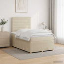 vidaXL Boxspring ágy matraccal Krémszínű 120 x 200 cm Szövet