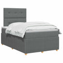 vidaXL Boxspring ágy matraccal Sötétszürke 120 x 190 cm Szövet