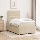 vidaXL Boxspring ágy matraccal Krémszínű 120 x 190 cm Szövet