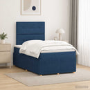 vidaXL Boxspring ágy matraccal fejtámlával Kék 120 x 200 cm Szövet