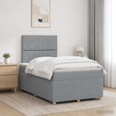 vidaXL Boxspring ágy matraccal Világosszürke 120 x 200 cm Szövet