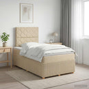 vidaXL Boxspring ágy matraccal Krémszínű 120 x 190 cm Szövet