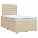 vidaXL Boxspring ágy matraccal Krémszínű 120 x 200 cm Szövet