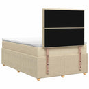vidaXL Boxspring ágy matraccal Krémszínű 120 x 200 cm Szövet