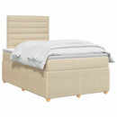 vidaXL Boxspring ágy matraccal Krémszínű 120 x 200 cm Szövet