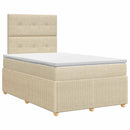 vidaXL Boxspring ágy matraccal Krémszínű 120 x 200 cm Szövet