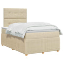 vidaXL Boxspring ágy matraccal Krémszínű 120 x 200 cm Szövet