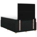 vidaXL Boxspring ágy matraccal fejtámlával Fekete 120 x 200 cm Szövet
