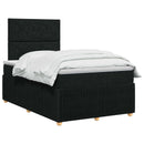 vidaXL Boxspring ágy matraccal fejtámlával Fekete 120 x 200 cm Szövet