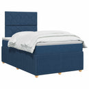 vidaXL Boxspring ágy matraccal fejtámlával Kék 120 x 200 cm Szövet