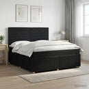 vidaXL Boxspring ágy matraccal fejtámlával Fekete 180 x 200 cm Szövet