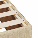 vidaXL Boxspring ágy matraccal Krémszínű 140 x 190 cm Szövet
