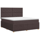 vidaXL Boxspring ágy matraccal Sötét Barna 140 x 190 cm Szövet
