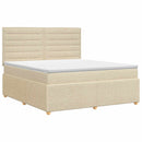 vidaXL Boxspring ágy matraccal Krémszínű 140 x 200 cm Szövet
