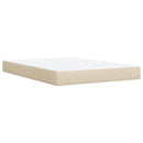vidaXL Boxspring ágy matraccal Krémszínű 140 x 200 cm Szövet