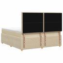 vidaXL Boxspring ágy matraccal Krémszínű 140 x 200 cm Szövet