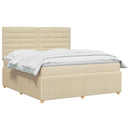 vidaXL Boxspring ágy matraccal Krémszínű 140 x 200 cm Szövet