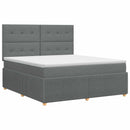 vidaXL Boxspring ágy matraccal Sötétszürke 140 x 200 cm Szövet