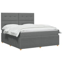 vidaXL Boxspring ágy matraccal Sötétszürke 140 x 200 cm Szövet