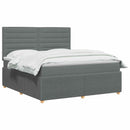 vidaXL Boxspring ágy matraccal Sötétszürke 160 x 200 cm Szövet