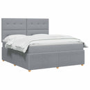 vidaXL Boxspring ágy matraccal Világosszürke 160 x 200 cm Szövet