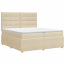 vidaXL Boxspring ágy matraccal Krémszínű 160 x 200 cm Szövet