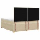 vidaXL Boxspring ágy matraccal Krémszínű 160 x 200 cm Szövet