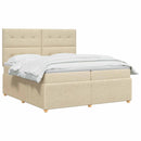 vidaXL Boxspring ágy matraccal Krémszínű 160 x 200 cm Szövet