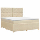 vidaXL Boxspring ágy matraccal Krémszínű 160 x 200 cm Szövet