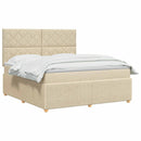 vidaXL Boxspring ágy matraccal Krémszínű 160 x 200 cm Szövet