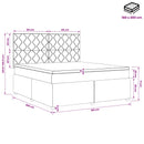 vidaXL Boxspring ágy matraccal Krémszínű 160 x 200 cm Szövet