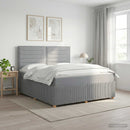 vidaXL Boxspring ágy matraccal Világosszürke 140 x 190 cm Szövet