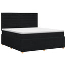 vidaXL Boxspring ágy matraccal fejtámlával Fekete 180 x 200 cm Szövet